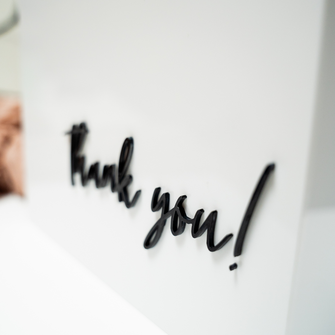 Caja de Tarjetas de Boda en Acrílico - "Thank You"