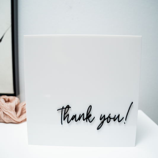 Caja de Tarjetas de Boda en Acrílico - "Thank You"
